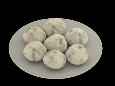 Modern steamed stuffed bun 3d model Modern steamed stuffed bun 3d model