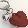 Stylish Keychain With Silver Heart Pendant And Red Heart Charm