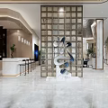 Modern Luxury Bright Sales Office Interior With Marble Floor And Spacious Comfortable Reception Lounge
