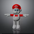 Super Mario Figurine With Red Hat M Logo Red Shirt White Overalls And Outstretched Arms