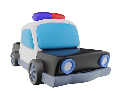 Modern Police Cartoon Police Car 3d model