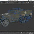 Vintage U.S. Military Vehicle Featuring Star Emblem Machine Gun And Track Wheels