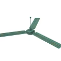 Air Conditioner Ceiling Fan With Three Teal Blades For Room Cooling
