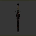 Medieval Decorative Sword With Intricate Hilt Design And Ornate Reflective Blade