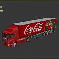 Red Coca-Cola Delivery Truck With Large Brand Logo On Dark Background
