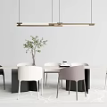 Modern Dining Table and Chair Combination Simple Dining Table and Chair Combination 3d model