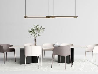 Modern Dining Table and Chair Combination Simple Dining Table and Chair Combination 3d model