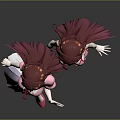 Two Anime Style Game Movie Characters With Long Red Hair And Pink Outfits