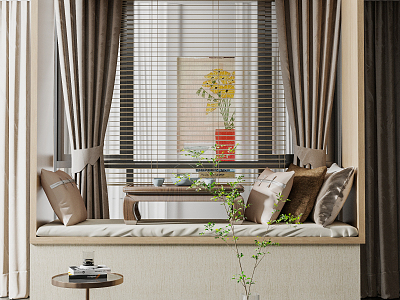 Modern Bay Window Bedroom Bay Window Curtain model