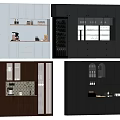 Modern Sideboard Storage Designs With Glass Doors Wooden Cabinets And Multiple Colors For Kitchen