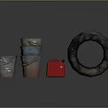 bucket iron bucket mud bucket cement bucket daily necessities 3d model