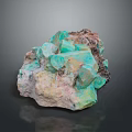 Natural Blue Green Crystalline Mineral Specimen With Raw Stone And Colorful Hues Structure