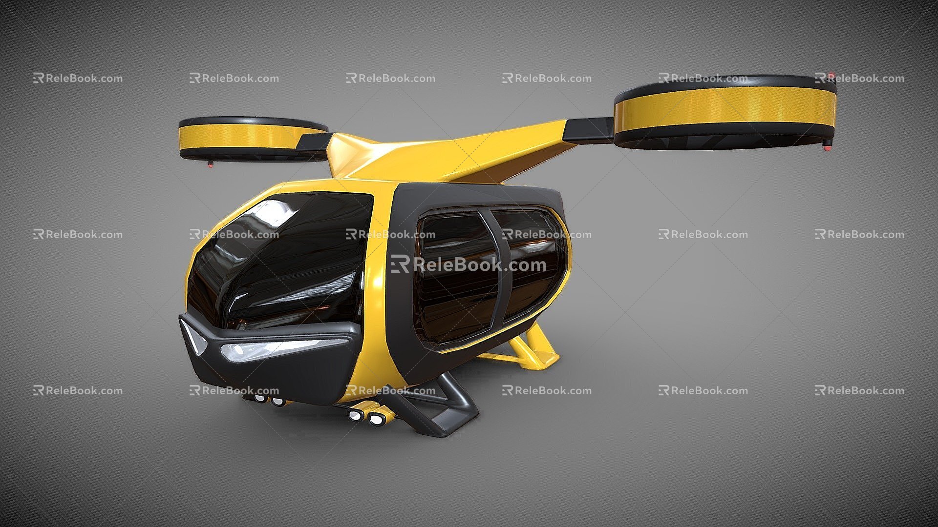 The Flying Taxi Concept 3d model