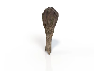 Natural Tree Stump Scenic Component With Rough Bark Texture And Decorative Design 3d model