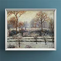 Oil Painting Of Natural Landscape With Rolling Hills Green Trees Flowing River And Blue Sky