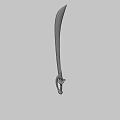 Blue Sword With Golden Decorative Hilt And Dark Sharp Blade Design