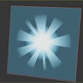 Abstract Illustration of Blue Radiating Light with Bright White Core on Gray Gradient Backdrop
