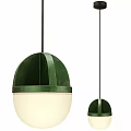 Modern Green Spherical Ceiling Light With White Shade And Hanging Design 3d model
