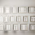 window combination villa window curved window line side casement window 3d model