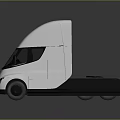 White Electric Semi Truck With Aerodynamic Cab And Black Windows Design 3d model
