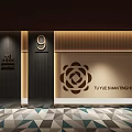Elevator Lobby on Hotel Floor 9 Featuring Floral Pattern and Geometric Flooring 3d model