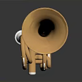 Glossy Golden Trumpet With Silver Valves As Home Decoration Piece