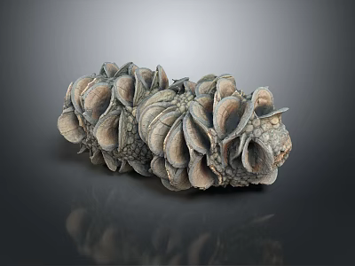 Organic Textured Sculpture With Stacked Petal Like Forms In Neutral Tones 3d model