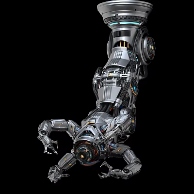 Science Fiction Robot Arm Industrial Robot Assembly Line Technology Future 3d model