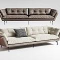 Modern double sofa multiplayer sofa 3d model