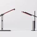 Modern Adjustable Table Lamp With Red Light And Sleek Metal Base Design 3d model