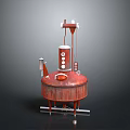 Red Industrial Distillation Equipment With Vertical Pipes And Cylindrical Tank Structure
