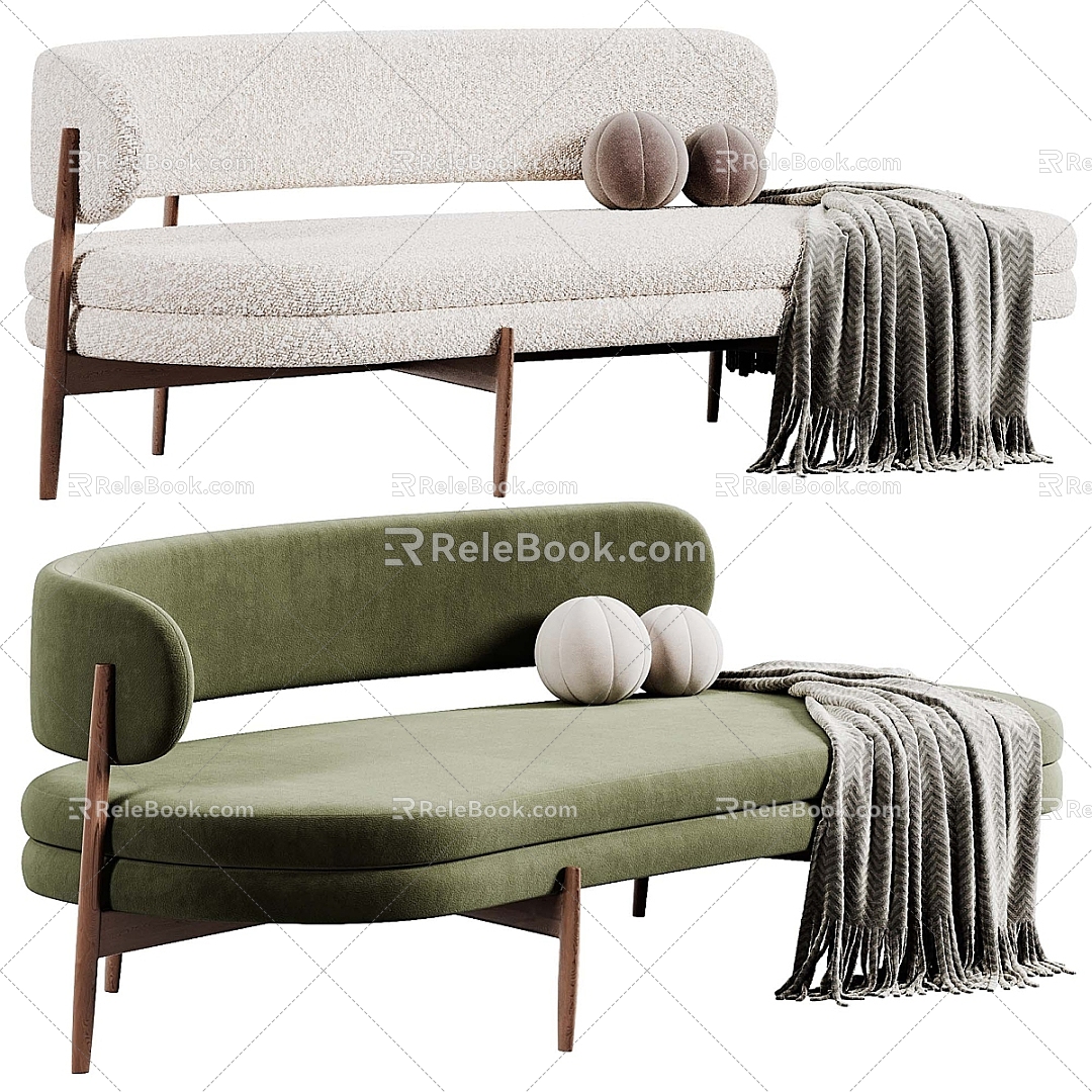 Minotti double sofa 3d model