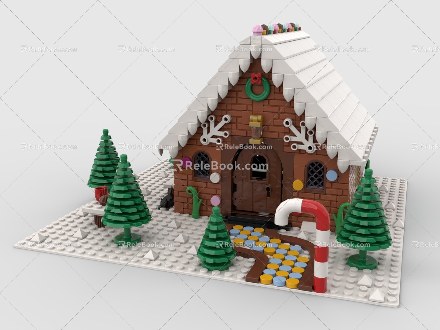 Lego Chalet Snow House Christmas Snow Cottage Christmas Tree 3d model