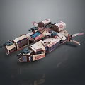 Detailed Sci-Fi Spaceship Model Featuring Mechanical Structure Weapon Components And Multi Module Design 3d model