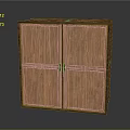 Wooden Double Door Wardrobe With Simple Design And Dark Frame Accents