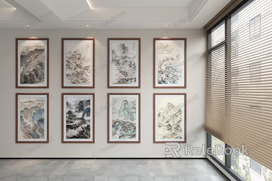 New Chinese Landscape Painting Color Landscape Decorative Painting model