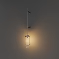 Modern Minimalist Wall Lamp With Glass Shade Emitting Warm Glow On Wooden Wall