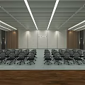 Modern Conference Room Interior With Arranged Black Office Chairs And Meeting Wall