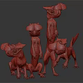 Creative Fantasy Creature Figurines With Unique Shapes Diverse Colors And Different Poses