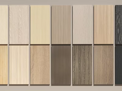 Diverse Wood Grain Wall Panels With Different Colors And Natural Textures 3d model