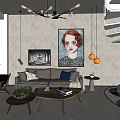 Modern Hotel Guest Room Living Area With Sofa Artwork Chandelier And Floor To Ceiling Windows