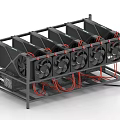 Server Graphics GPU Mining Server Cabinet Network Equipment Room Network Cabinet Equipment Cabinet 3d model