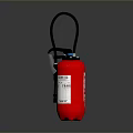 Red Fire Extinguisher With Black Hose Handle And Safety Label For Home Office Safety