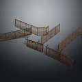 Metal Fence Scene Construction Components With Grid Design And Various Shapes