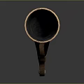 Decorative Horn With Black Body Gold Ornamental Carvings And Leather Strap