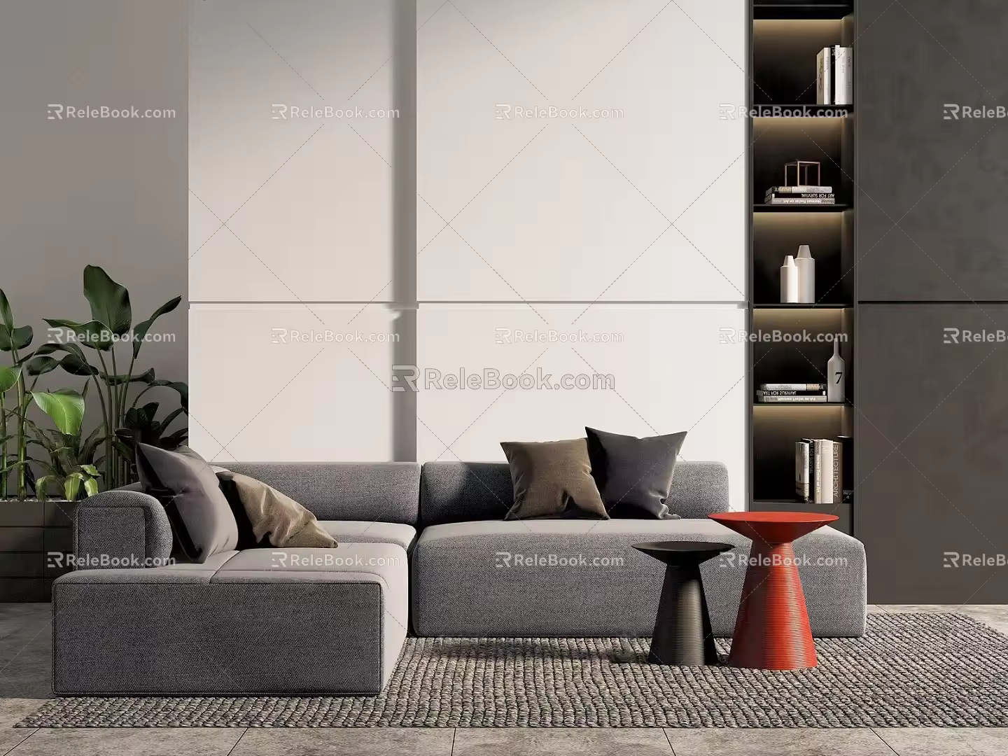 Modern corner sofa combination 3d model