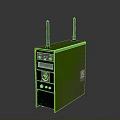 Green Wireless Electronic Device With Dual Antennas And Control Panel Design 3d model