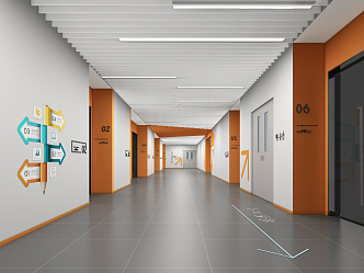 Modern Aisle Building Corridor 3d model