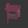 Vintage Industrial Equipment With Metal Frame Mesh Panel And Mechanical Parts