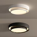 Modern Minimalist Ceiling Light with White and Black Round Design for Home Interior 3d model